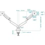 Tooq Soporte de Mesa para 2 Monitores 13''-32'' Plata con Pistón de Gas